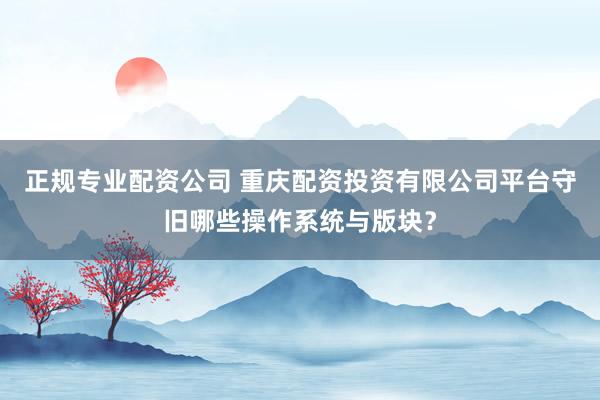 正规专业配资公司 重庆配资投资有限公司平台守旧哪些操作系统与版块？