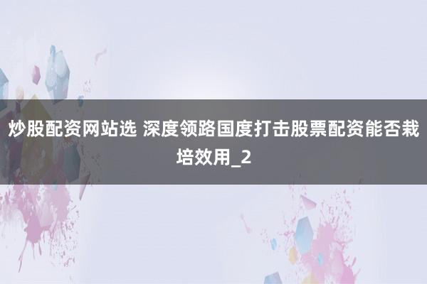 炒股配资网站选 深度领路国度打击股票配资能否栽培效用_2