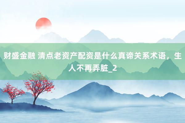 财盛金融 清点老资产配资是什么真谛关系术语，生人不再弄脏_2