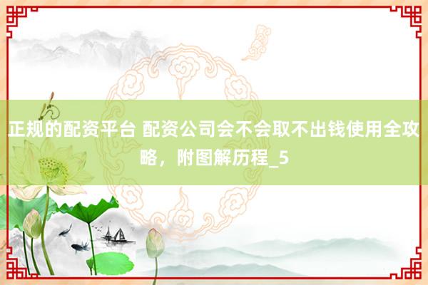正规的配资平台 配资公司会不会取不出钱使用全攻略，附图解历程_5